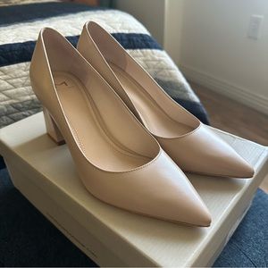 Marc Fisher Womens Zala Lite Latte Leather Pumps Size 7.5 Medium (B, M)